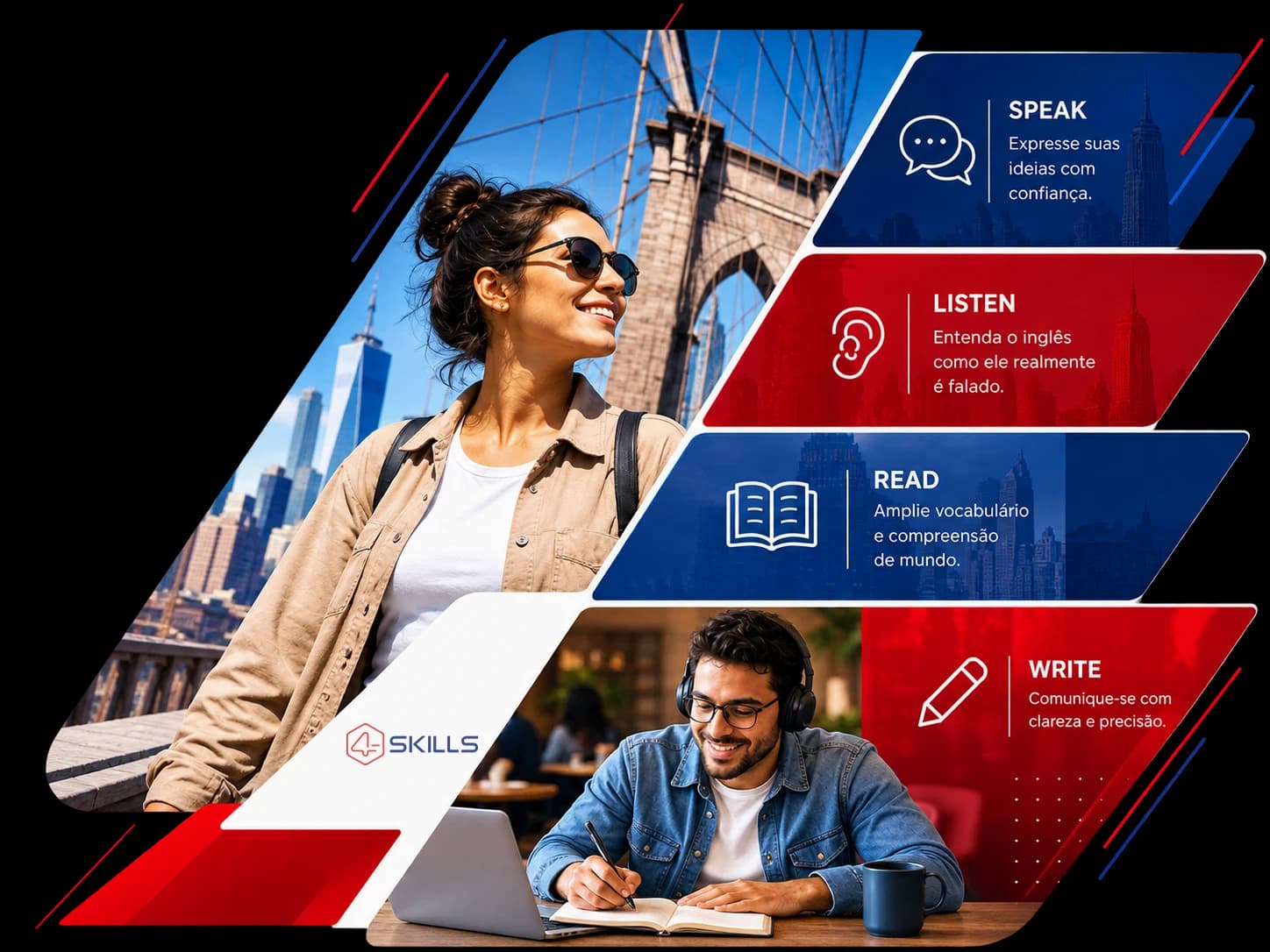 4 Skills editorial composition: English learning in real situations